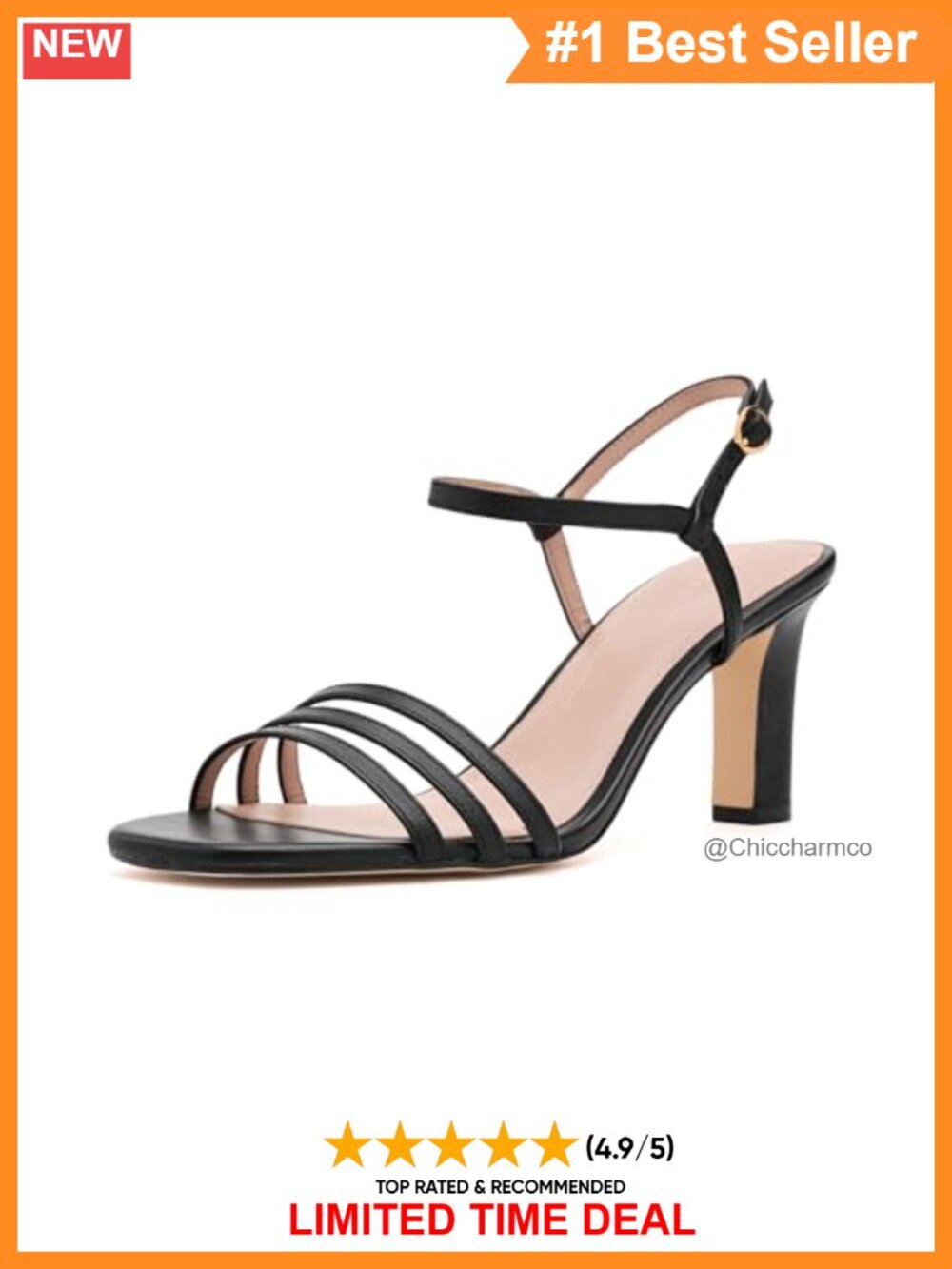 Michelina Strappy Heeled Sandals Leather Slingback Dress Shoes